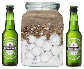 Jar , Golf Balls and Beer