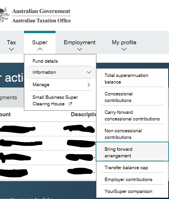 Bring Forward Arrangements